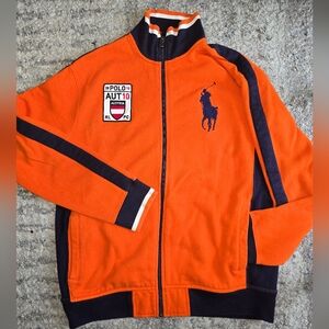 Original Polo Ralph Lauren Performance Track Jacket! Orange, Full Zip. Size L.